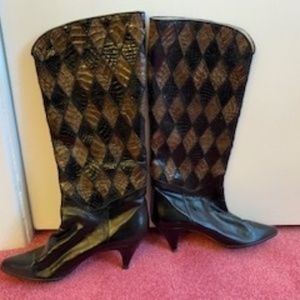 Unique Two-toned Leather Boot